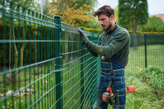 Expert fencing worker
